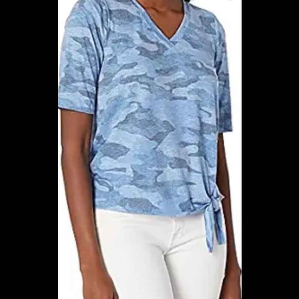 Democracy blue camo tie top. Size XS